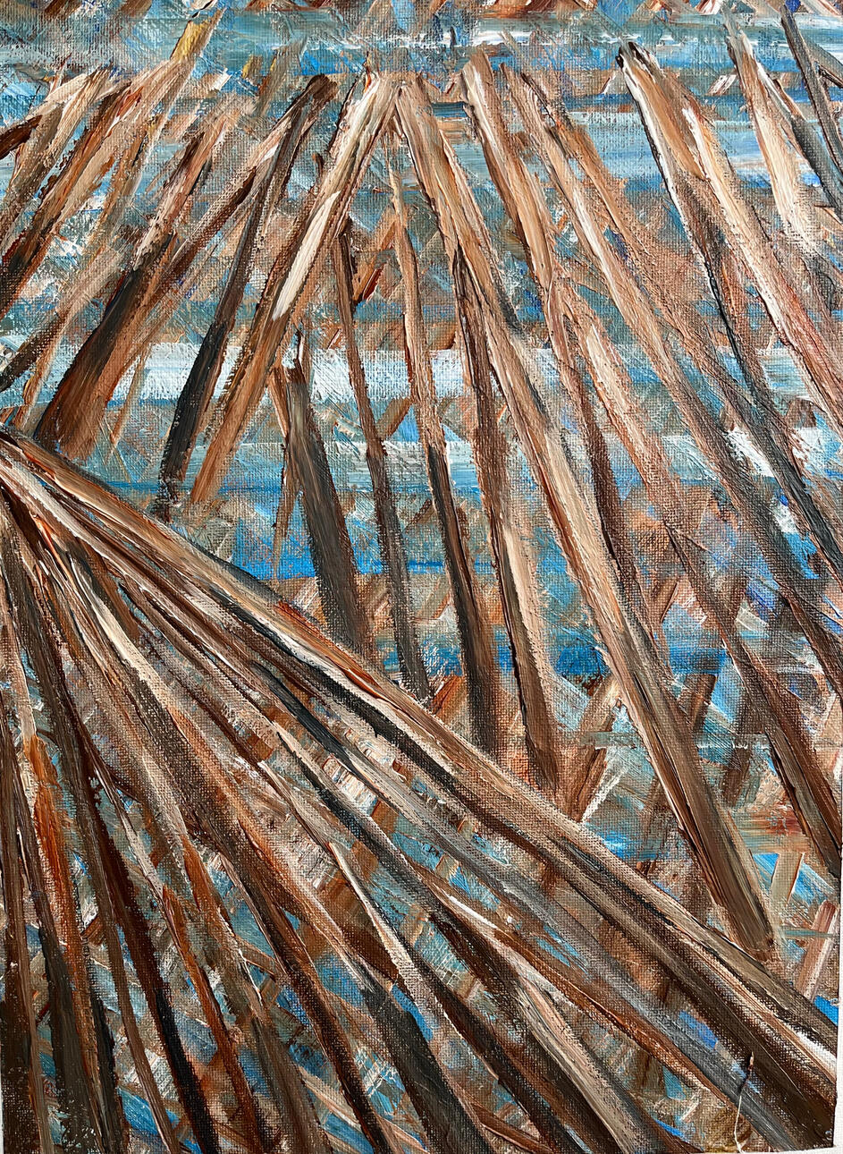 Tipi Poles - Acrylic on canvas
